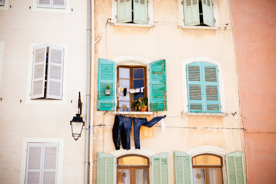 Fototapeta clothes drying at the window