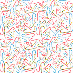 Fototapeta premium Holiday Candy Cane Seamless Background