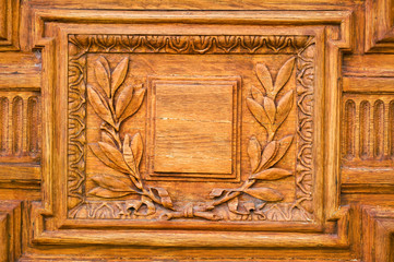 details of the old wooden door