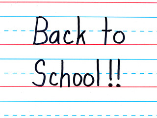Back to School Written on a Lined Dry Erase Board