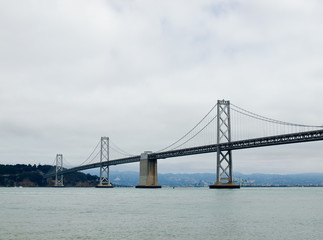 Fototapeta na wymiar San Francisco Bay Bridge on a Cloudy Day