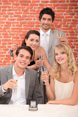 friends at table