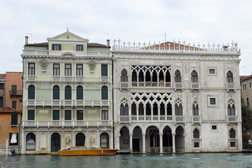 Italy, Venice The Ca Oro facade on the Grand Canal. - 34081739