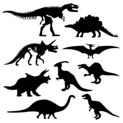 Dinosaur Silhouette Prehistoric Skeleton Bone © leremy
