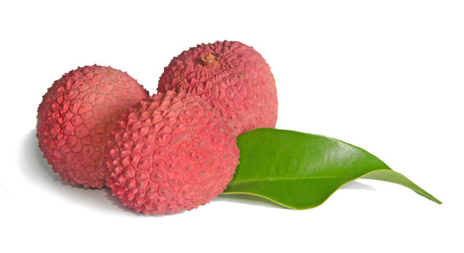 lychees isolated on white background