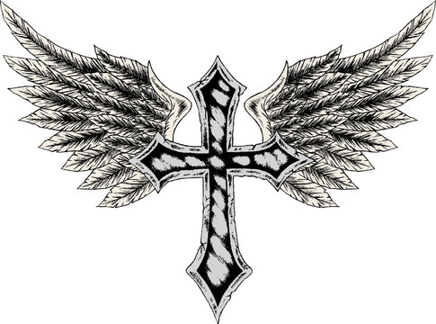 Naklejka angel cross design