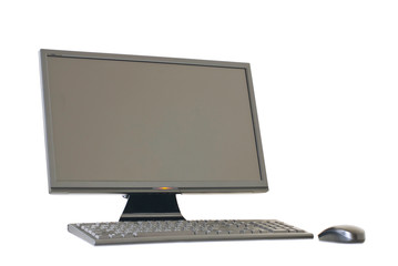 Isolated computer monitor, keyboard and mouse