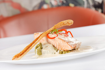 salmon with vegetables