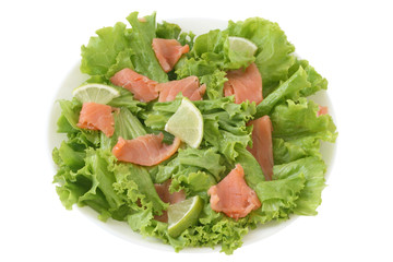 Salad with salted salmon