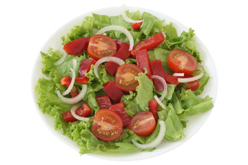 vegetable salad with tomato cherry and onion