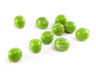 fresh peas isolated on white background