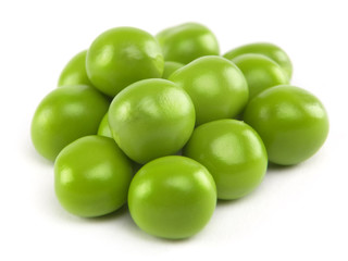 fresh peas isolated on white background