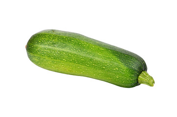 Green vegetable marrow (zucchini), isolated on white background