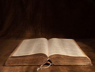 Opened Bible with copy-space