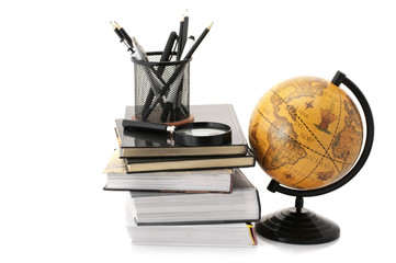 Globe, books and office supplies