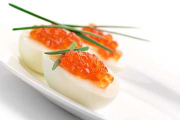 Appetizers with caviar