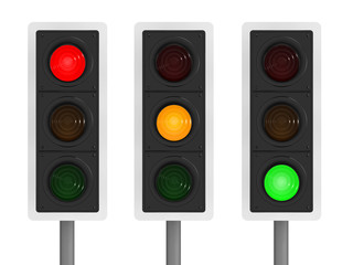 3d Traffic light set