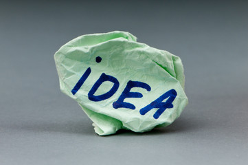 Rejected idea concept with paper