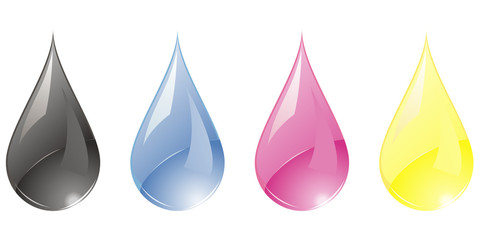 CMYK ink drops