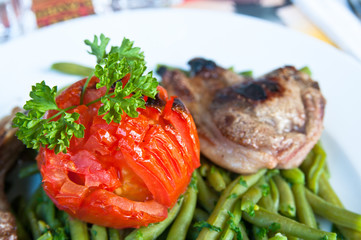 juicy grilled pork leg