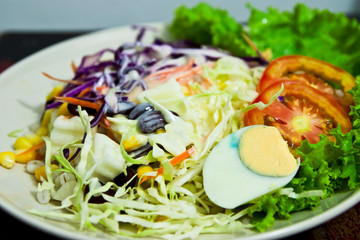 serving of healthy vegetables salad