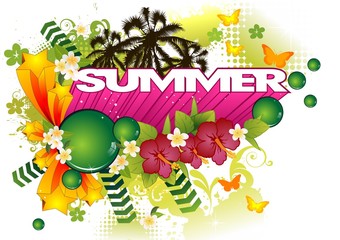 Summer party white background Horizontal