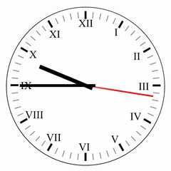 Horloge mural avec des chiffres romains