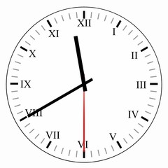 Horloge mural avec des chiffres romains