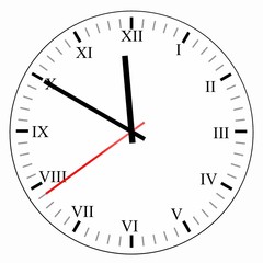 Horloge mural avec des chiffres romains