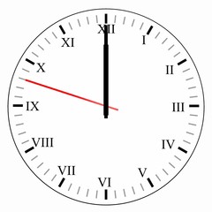 Horloge mural avec des chiffres romains