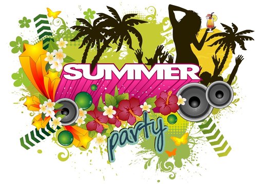 Summer party white background H
