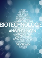 Biotechnologie - Word Tags auf weißem Hintergrund