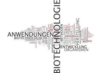 Biotechnologie - Word Tags auf weißem Hintergrund