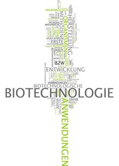 Biotechnologie - Word Tags auf weißem Hintergrund