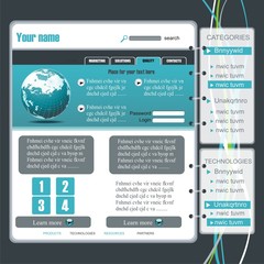 Web site design template, vector.