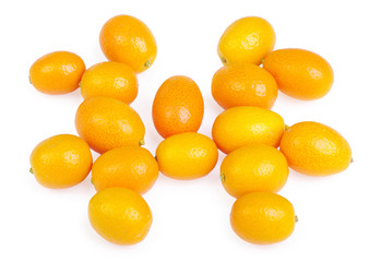 Group kumquat isolated on the white background