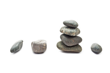 A few stones of different sizes.