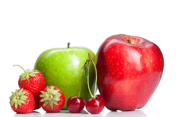 Summer fresh fruits isolated on white