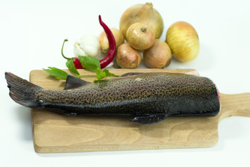 Fresh trout with vegetable