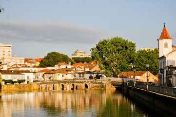 Obraz premium City view at the sunset in Tomar (Portugal).