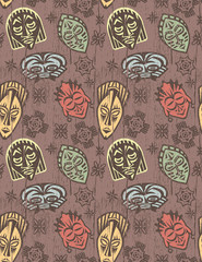 African Mask Pattern