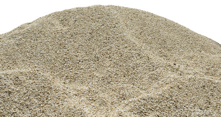 pile of pebbles for landscaping on a white background