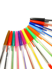 Rainbow of colour pens