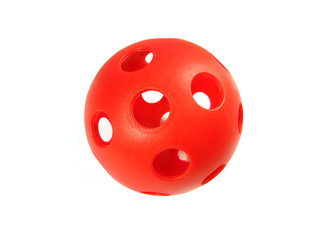 Red holed ball