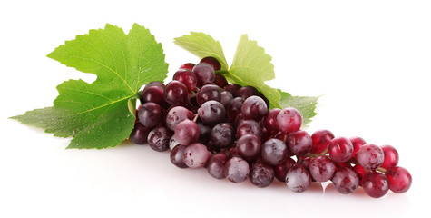 Pink grape isolated on white
