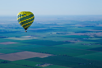 Aerial landscape: view from hot air balloon,  Sacramento Valley: