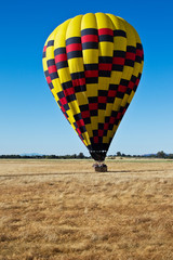Obraz premium Hot air balloons are landing, Sacramento Valley, CA