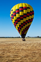 Hot air balloons are landing, Sacramento Valley,  CA