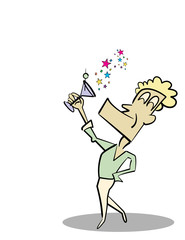 Man with drink in his hand......Vector / Clip Art