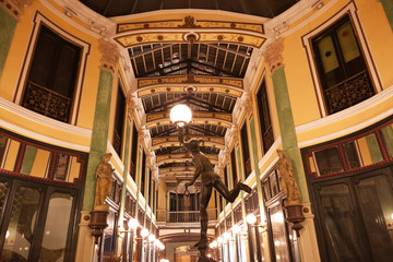 Pasaje Gutierrez of Valladolid at night, Spain. Built 1882